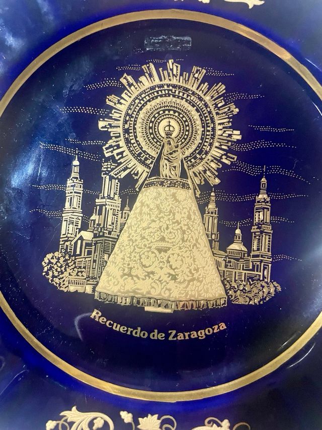 Plato alta decoracion recuerdo de zaragoza