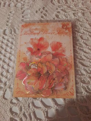 Pack 20 stickers flores, reflexos ouro