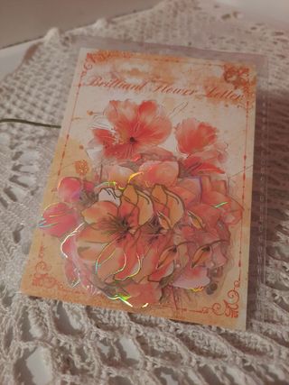 Pack 20 stickers flores, reflexos ouro