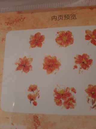 Pack 20 stickers flores, reflexos ouro