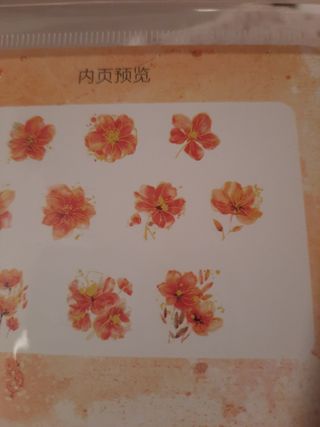 Pack 20 stickers flores, reflexos ouro