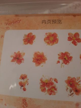 Pack 20 stickers flores, reflexos ouro