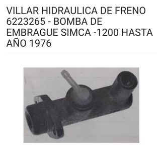 Bomba de freno simca 1200