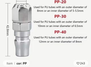 Encaixes pneumaticos compressor