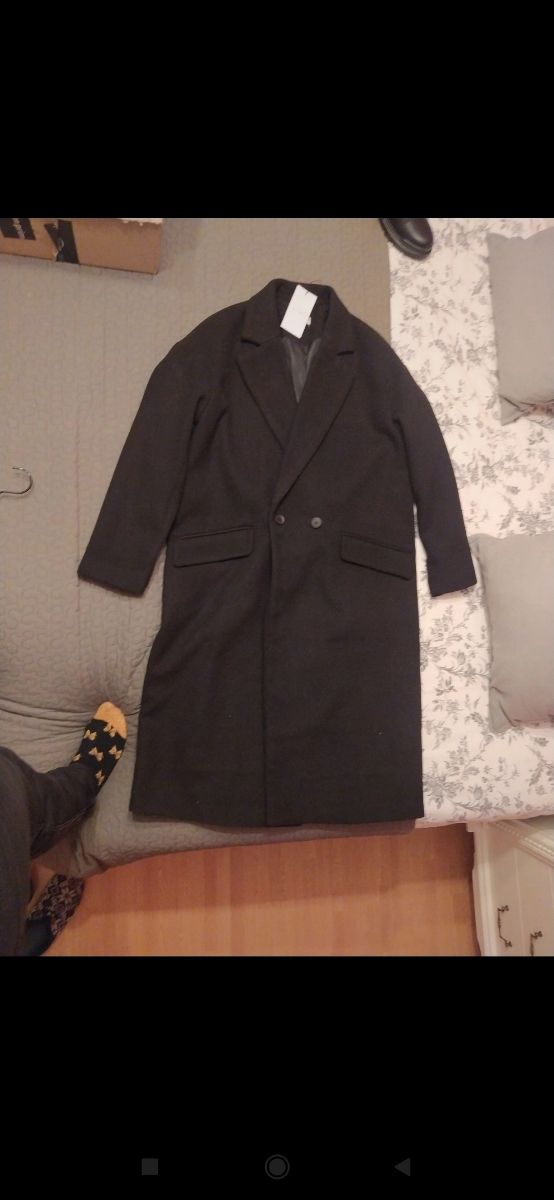 Abrigo negro largo easy wear