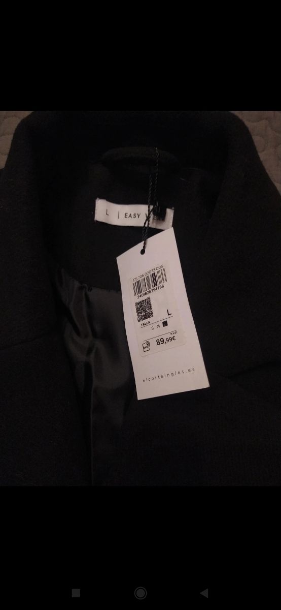 Abrigo negro largo easy wear