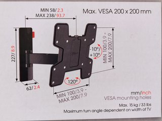 Soporte TV brazo 19-40 pulgadas