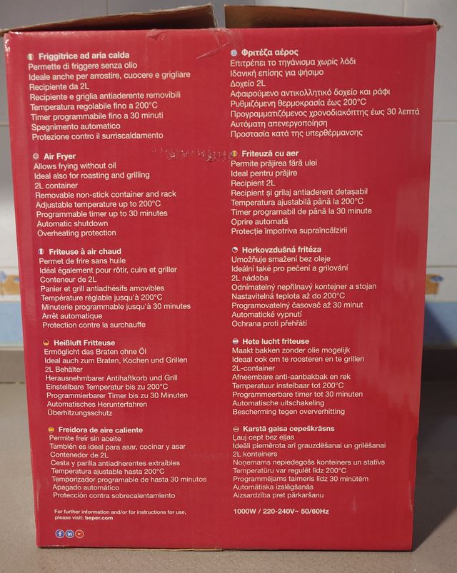 Freidora de Aire Beper Air Fryer