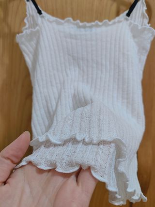 Top tirante blanco flor Zara