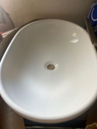 Lavabo baño, largo 59 cm, ancho 41,5 cm, fond 15cm