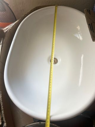Lavabo baño, largo 59 cm, ancho 41,5 cm, fond 15cm