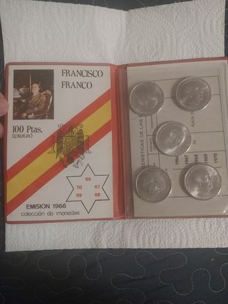 Cartera FNMT, 100 pesetas 1966, Franco, de plata