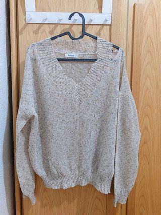 Blusa beige hombro descubierto mujer