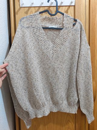 Blusa beige hombro descubierto mujer