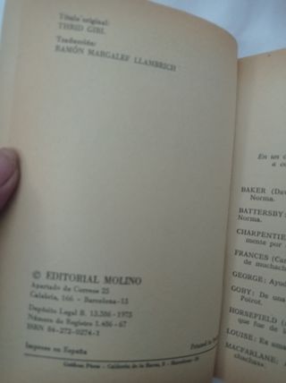 Tercera muchacha libro de AGATHA CHRISTIE