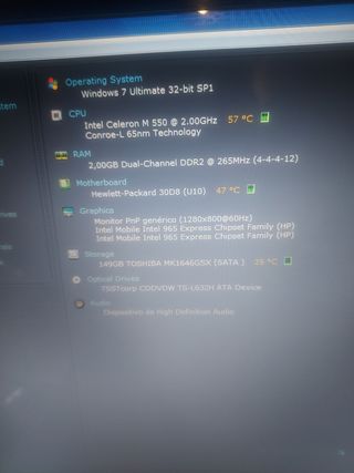 Portátil hp compaq 6720s