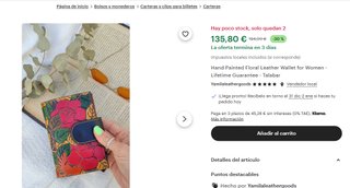 CARTERA/MONEDERO PIEL REPUJADA A MANO
