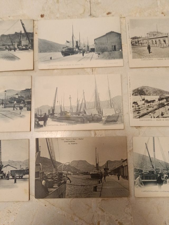 Postales antiguas Puerto de Cartagena 1900