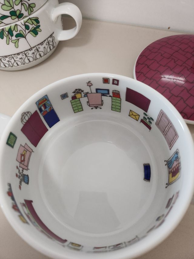 4 cuencos de forma piso de la vista alegre