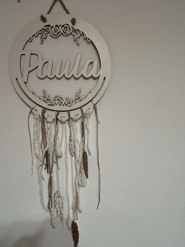 Atrapasueños con nombre de Paula para decorar