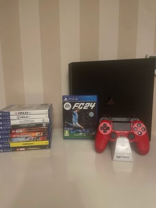 Ps4 Pro con lector solo el mando rojo y 10 juegos