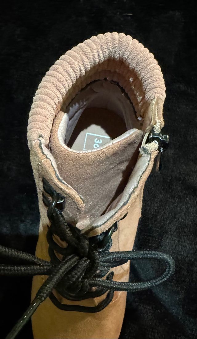 Botines tacon cremallera rosa