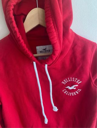 Sudadera hollister roja talla S