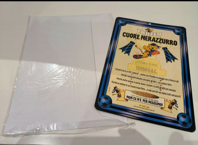 Attestato tifoso D.O.C. cuore Nerazzurro