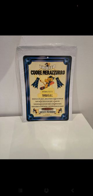 Attestato tifoso D.O.C. cuore Nerazzurro