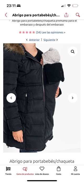Abrigo embarazo y/o portabebés