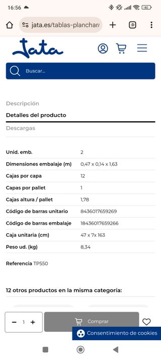 Tabla de planchar JATA