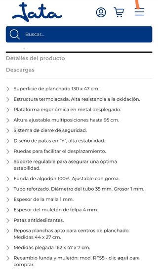 Tabla de planchar JATA