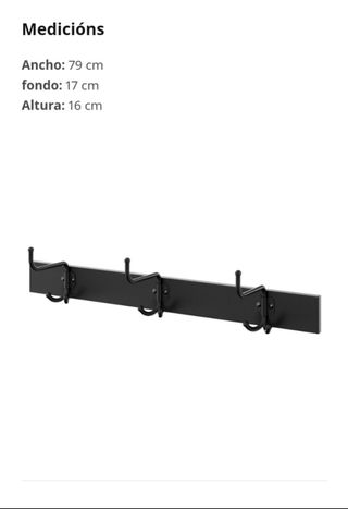 Perchero negro metal