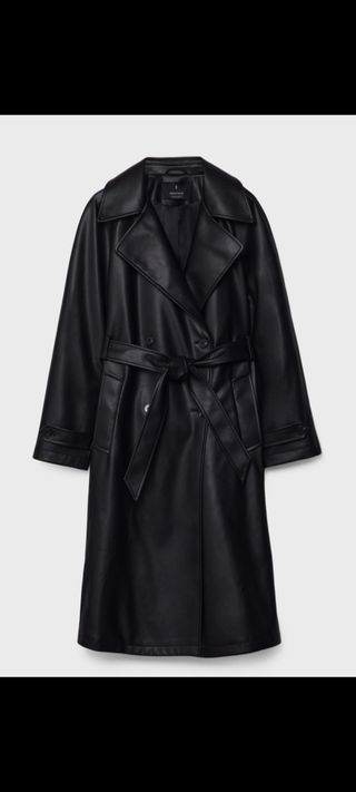 ABRIGO LARGO EFECTO PIEL...TALLA L.