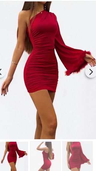 Nuevo Vestido nochevieja granate rojo