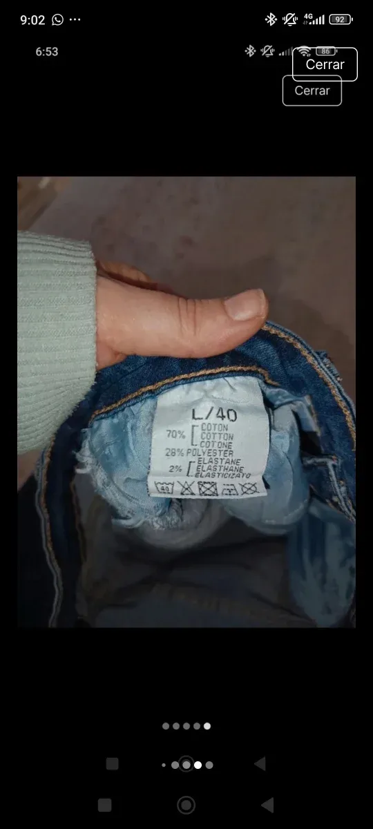 Vaquero oscuro elástico talla L