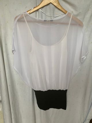 Blusa blanco-negro M