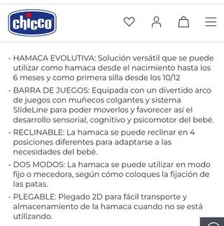 Hamaca de bebe Chicco Hoopla