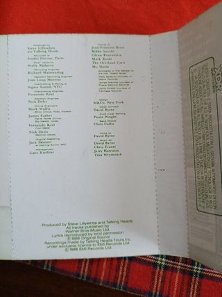 Cassetta Talking Heads Anno 1988