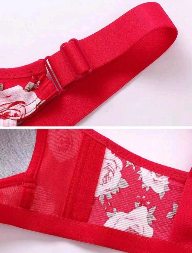 Sujetador Rojo con Rosas nuevo
