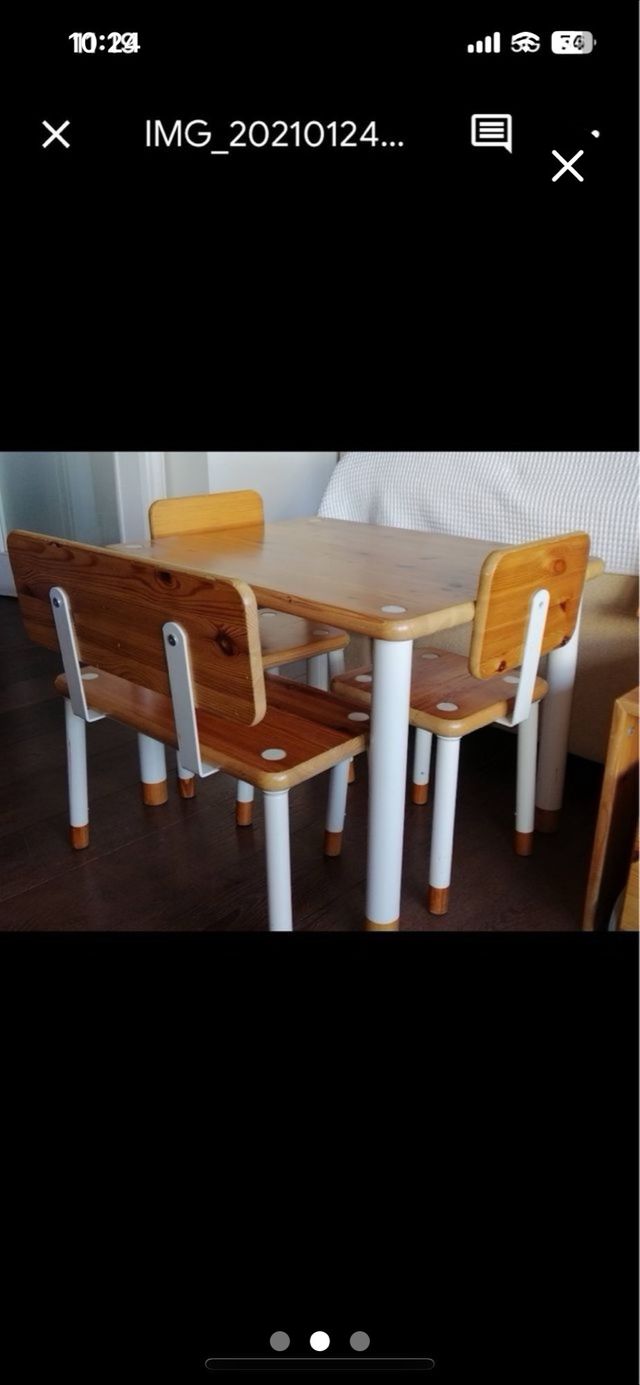 Mesita con sillas madera  Flexa