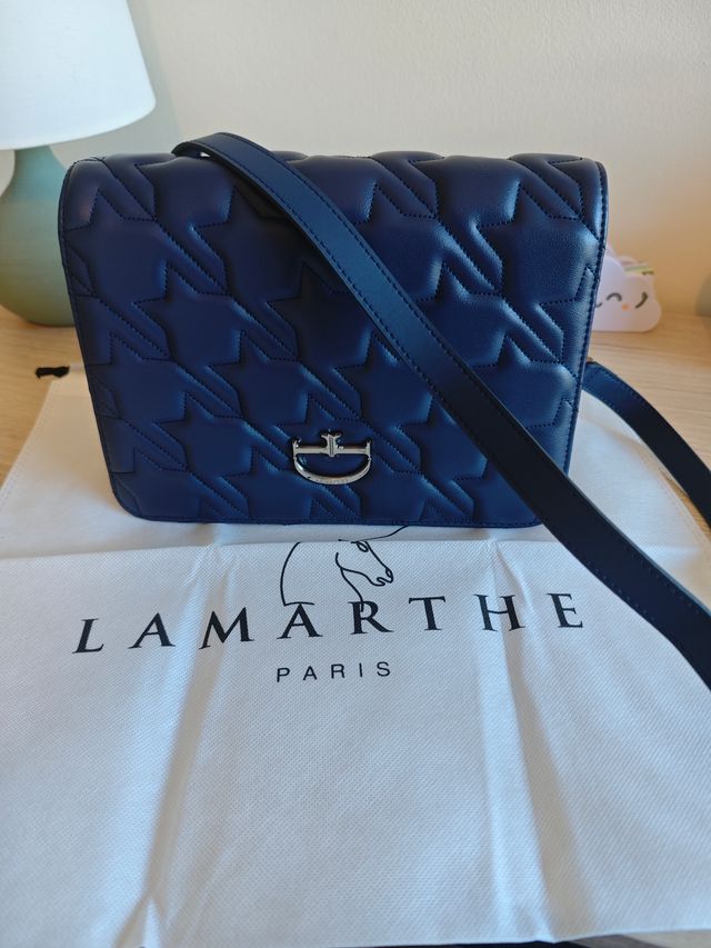 Bolso de piel Lamarthe Mia azul marino