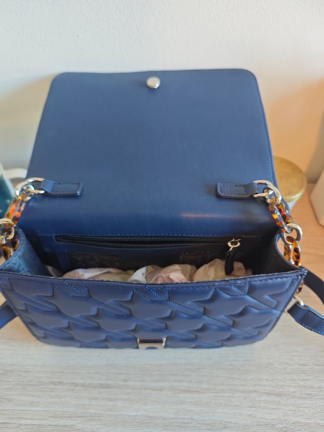 Bolso de piel Lamarthe Mia azul marino