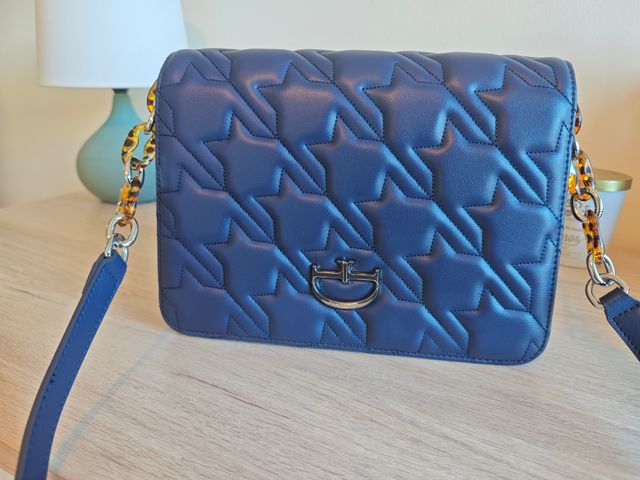 Bolso de piel Lamarthe Mia azul marino