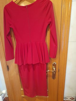 Vestido midi granate
