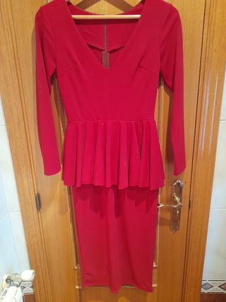 Vestido midi granate