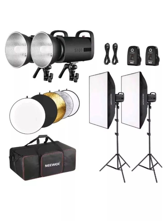 Kit de flash de estúdio estroboscópico NEEWER 800W S101-400W