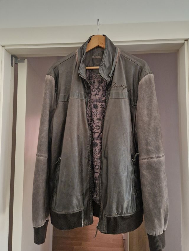 Giubbino di pelle desigual man