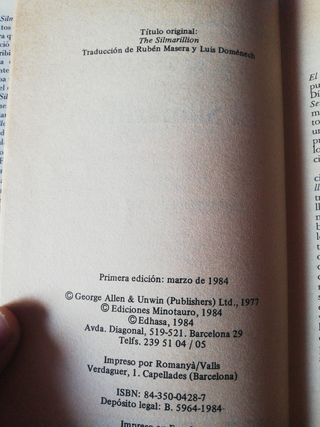 1a edición Silmarillion
