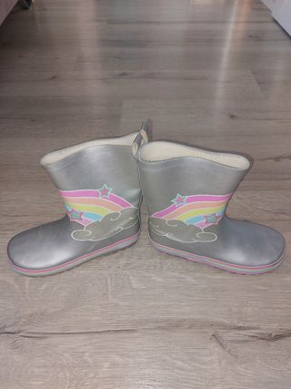 Botas de agua 34 arco iris plata